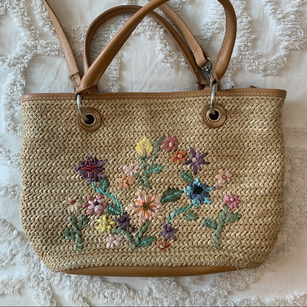 Straw Floral Purse